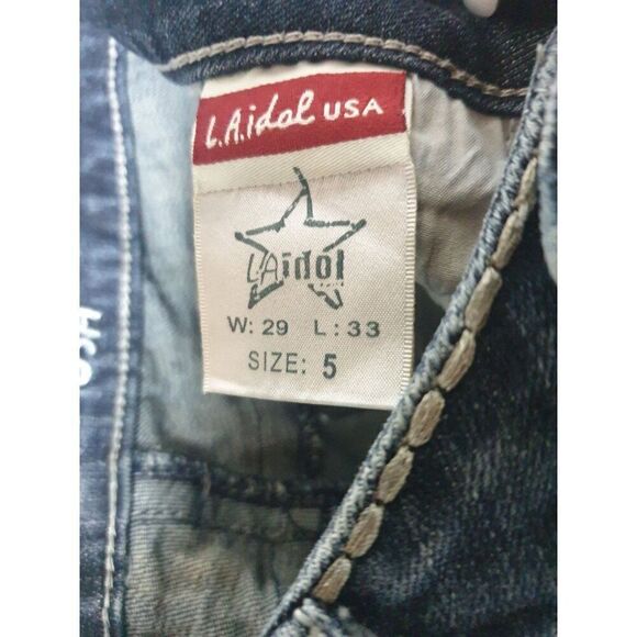 Women's Jeans Size 5  Rhinestone Low Rise Straight Leg Denim Jeans - Picture 7 of 8